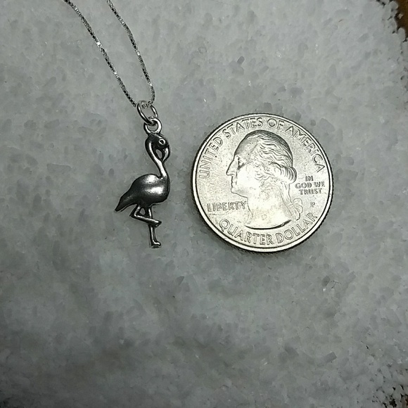 *1 Left* Flamingo Sterling Silver Charm Necklace - Picture 4 of 6